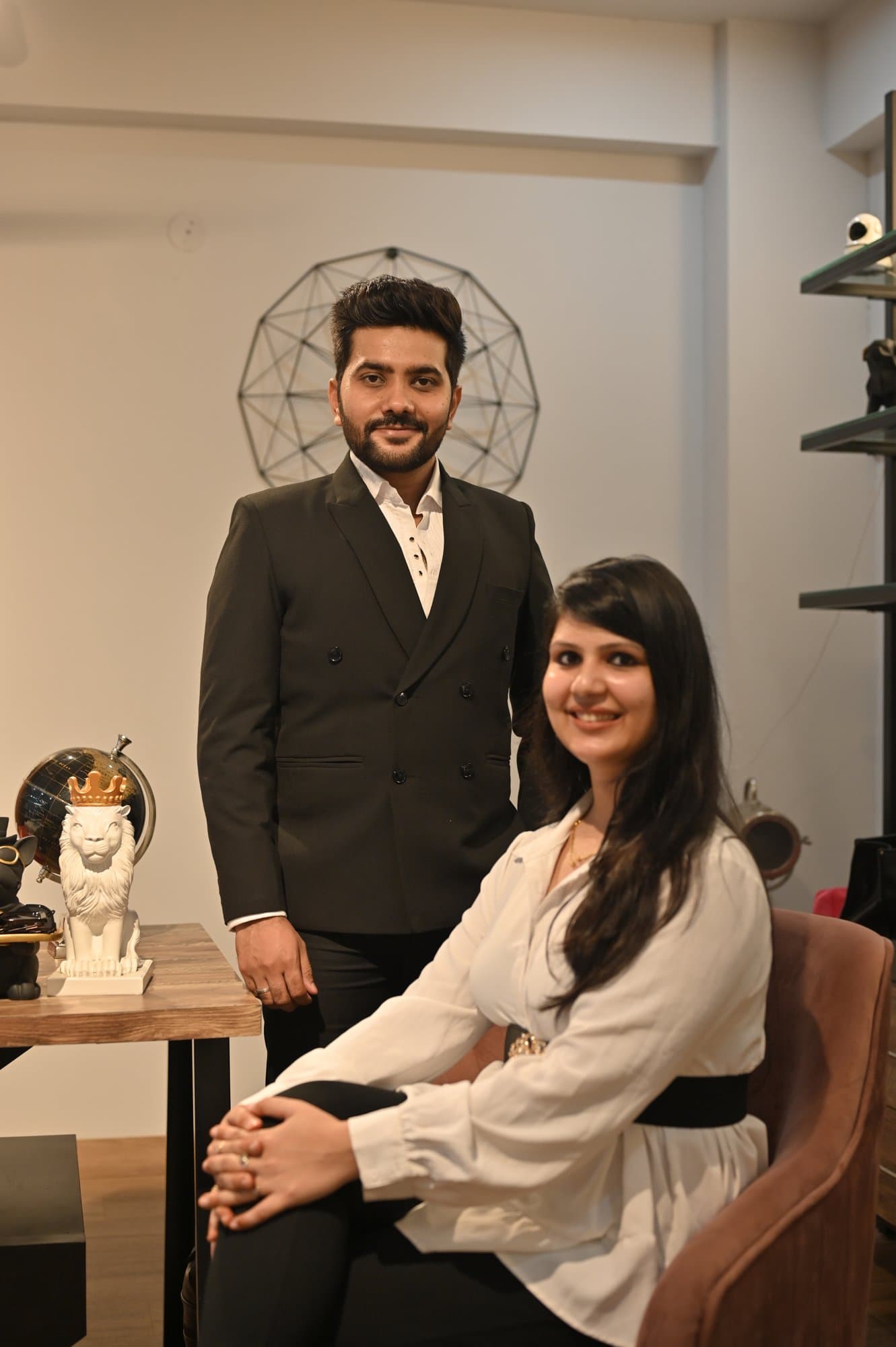 Sanchit Jain and Meghna Jain, founders of MS Interio